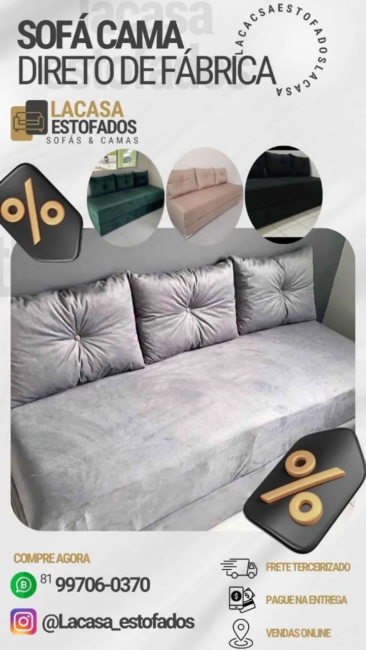 SOFÁ CAMA- TRÊS EM UM 