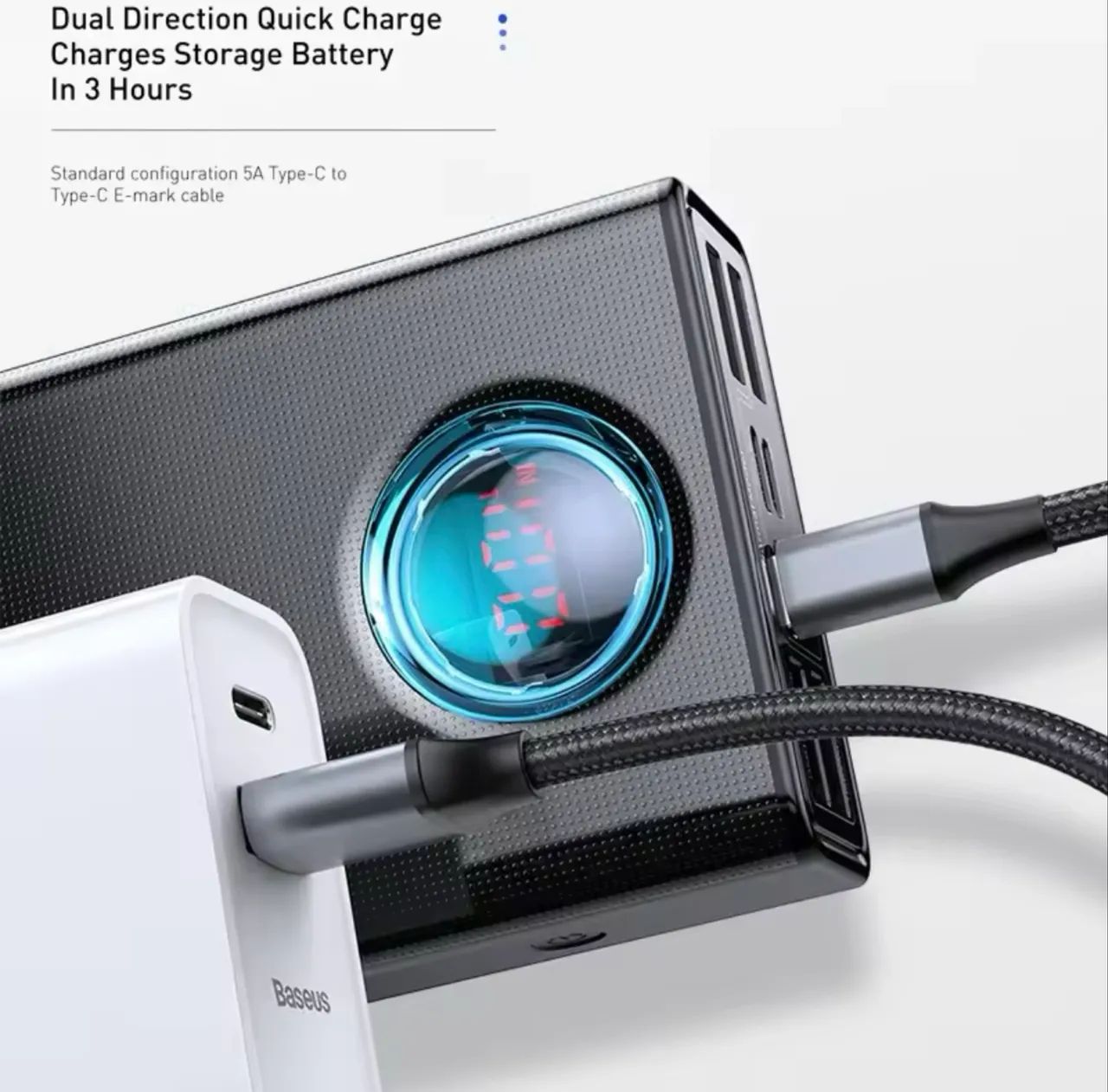 Carregador portátil Baseus 65w - Foto 2
