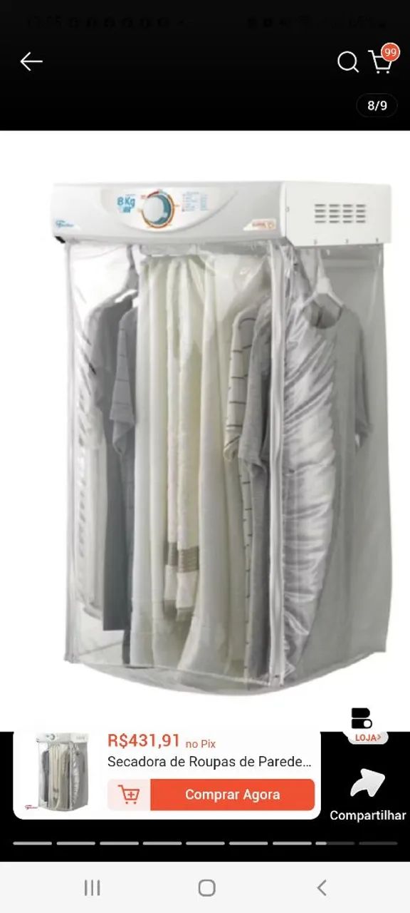 Secadora de Roupa Fischer 8 kilos com 6 cabides. - Foto 3
