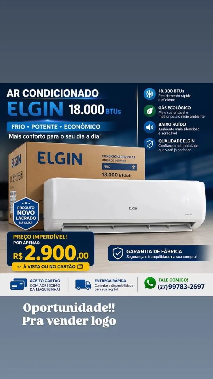 Ar condicionado 18 mil btus elgin