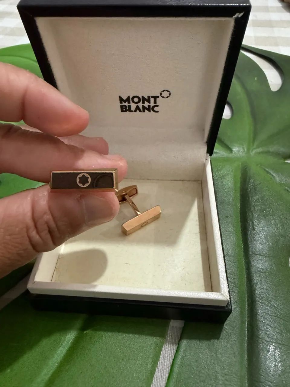 abotoaduras montblanc ouro rosé - Foto 2