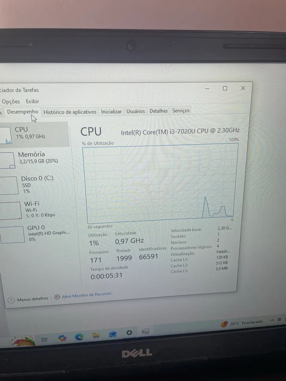 Notebook Dell I3, 16GB RAM DDR4, SSD, Bluetooth - Foto 4
