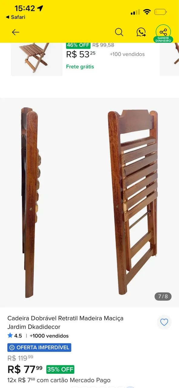 Conjunto com Quatro Cadeiras Tramontina