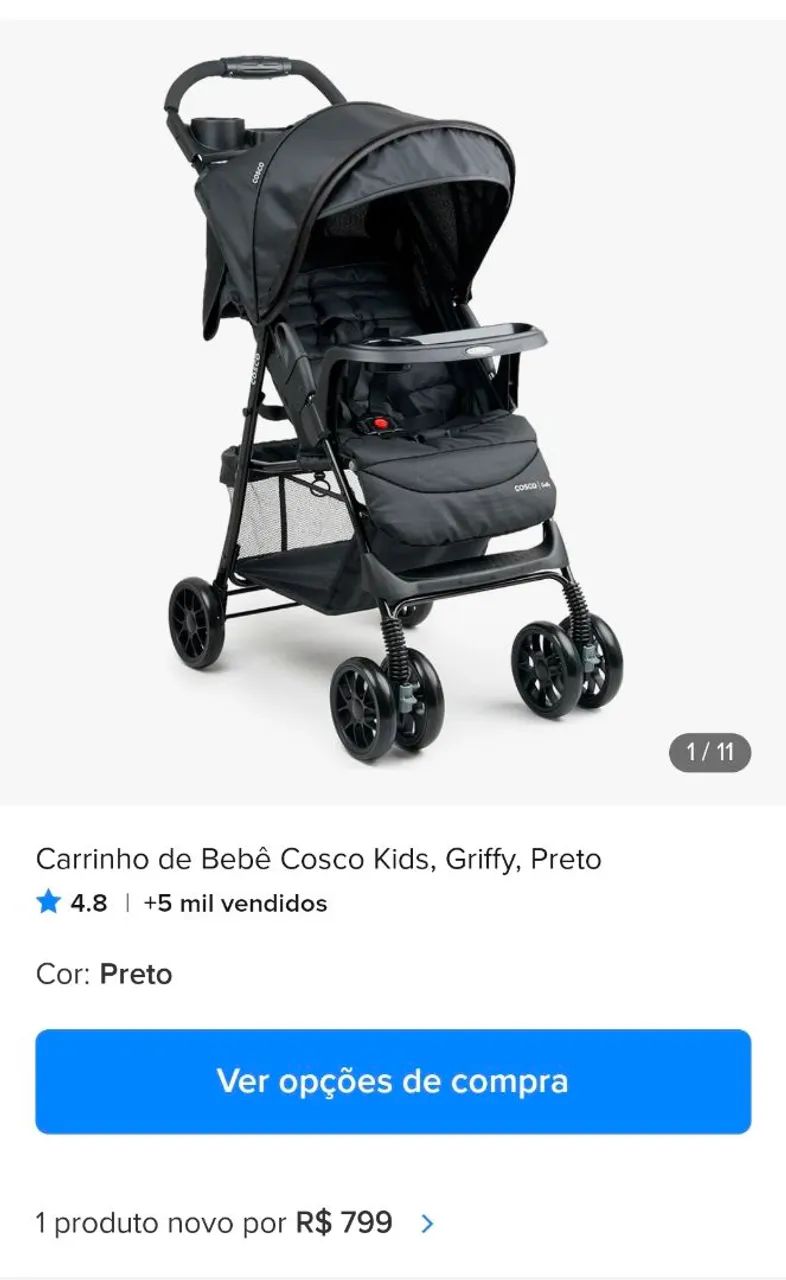 Carrinho de Bebê Cosco - Foto 2