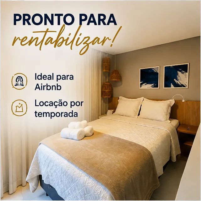  Unity Cabo Branco! Flat todo mobiliado com 31 m² na beira-mar da praia - Foto 3