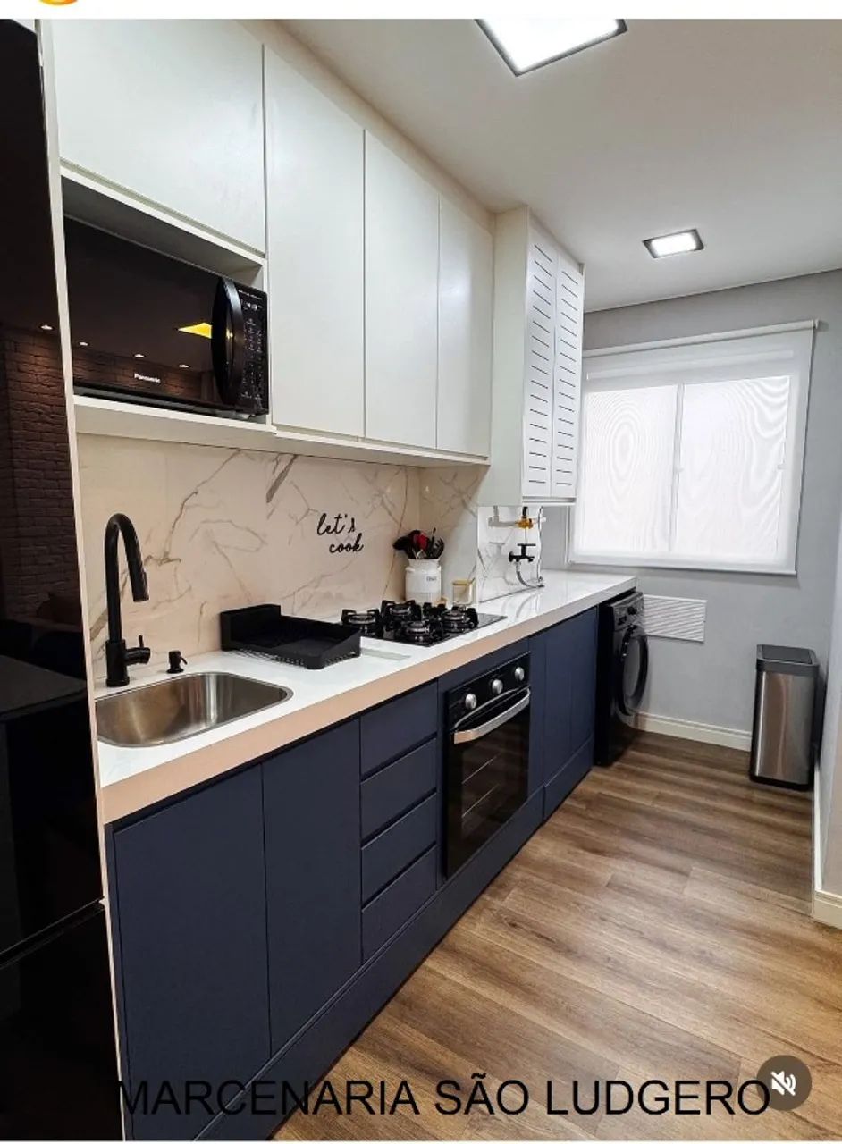 Armário de Cozinha Mdf Azul