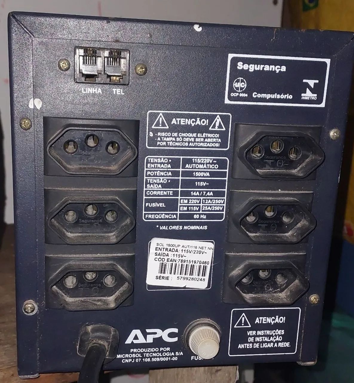 Estabilizador APC Sol1500 Microsol Automatico Bivolt - Foto 3