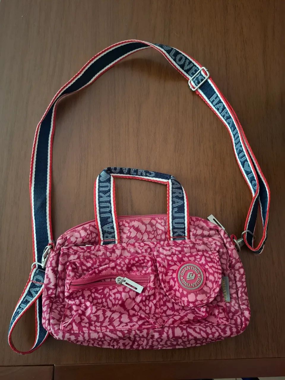 Bolsa infantil rosa estampada