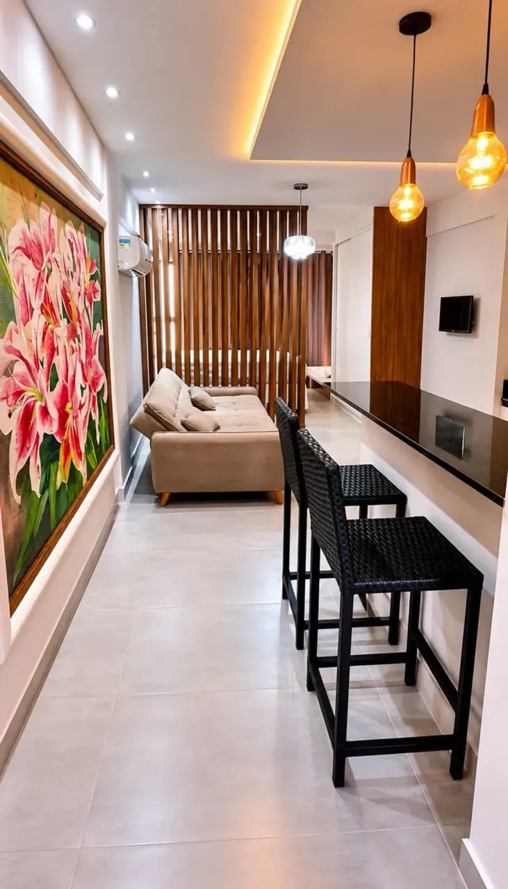 Flat mobiliado 33m² para alugar em Intermares