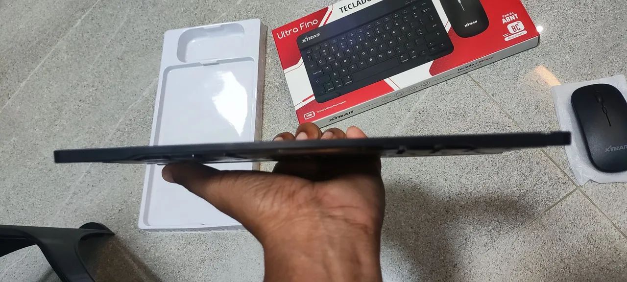 Kit teclado e mouse sem fio recarregável bluetooth - Foto 4