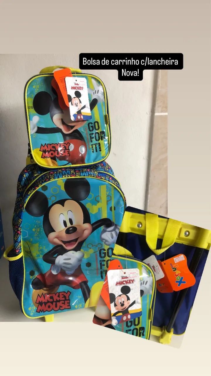 Kit mochila escolar e lancheira 
