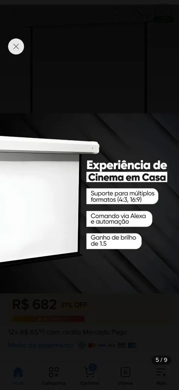 Telas de projeção motorizada 120 polegadas domores - Foto 2