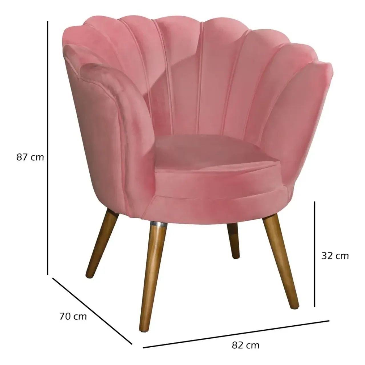 Poltrona Pétala Veudo Rosa - Foto 2