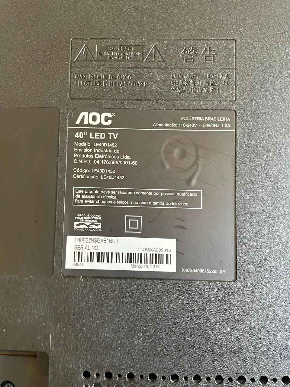 Televisão 40 polegadas, marca Aoc.  - Foto 2