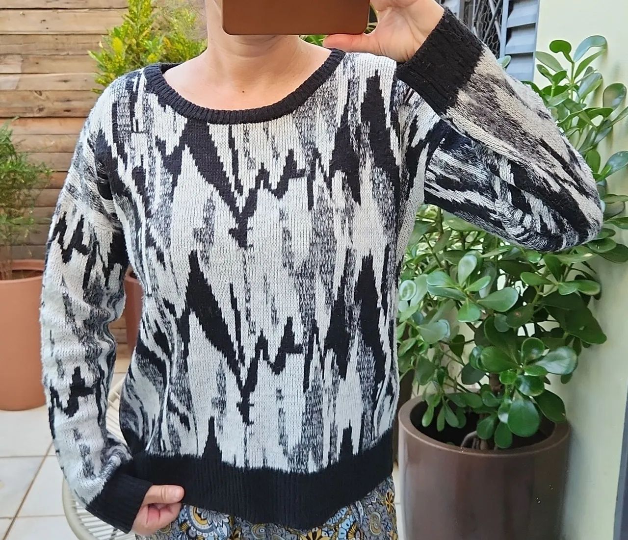 Blusa de Frio de Tricô Estampada - Foto 5