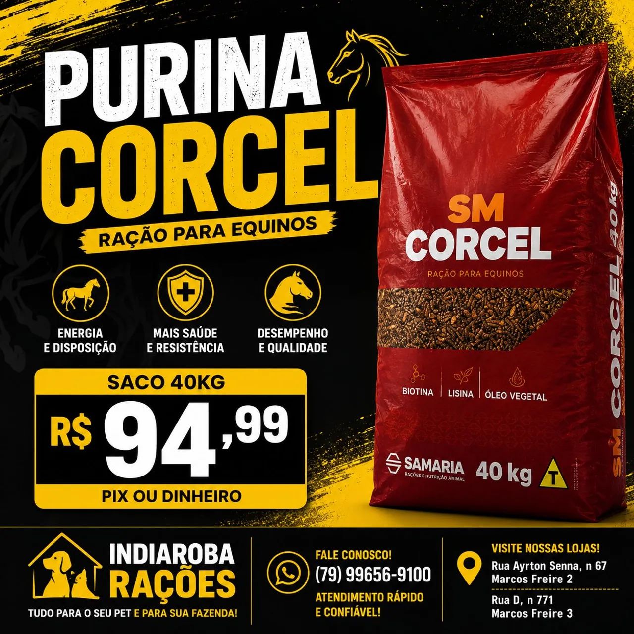 Ração Purina Corcel 40kg - Promoção R$ 94,99 no Pix!
