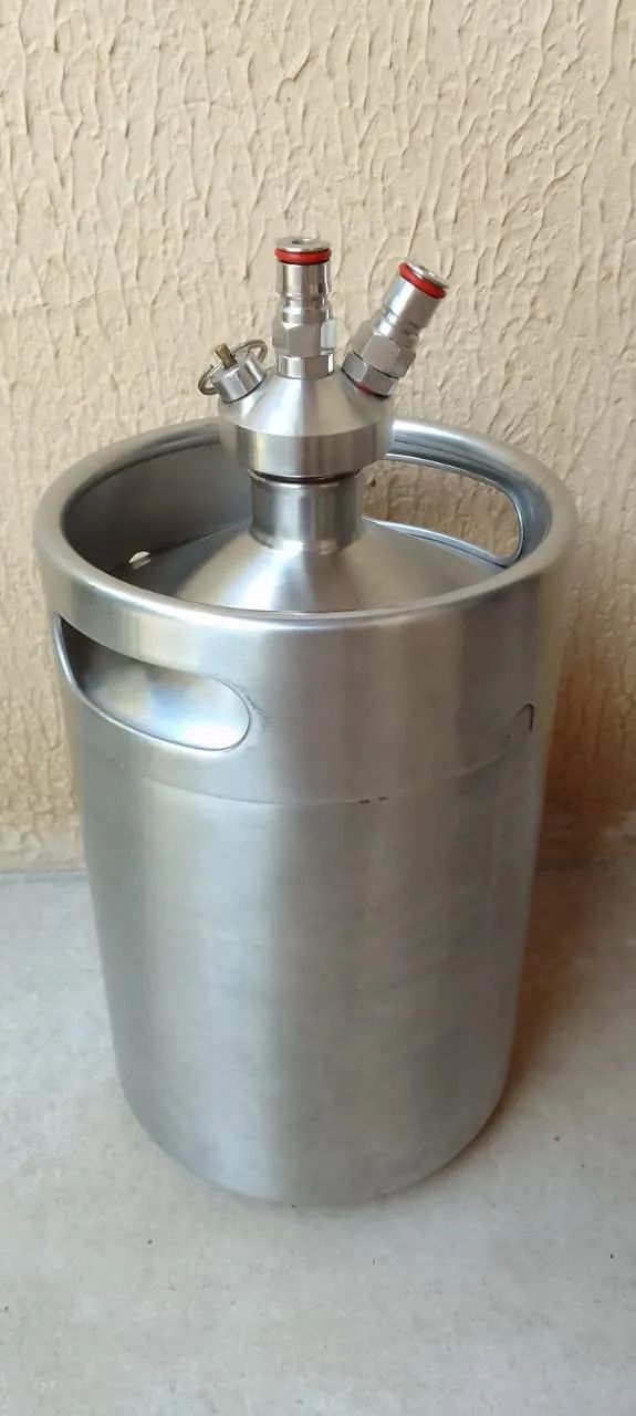 Barril inox mini keg 5 litros completo
