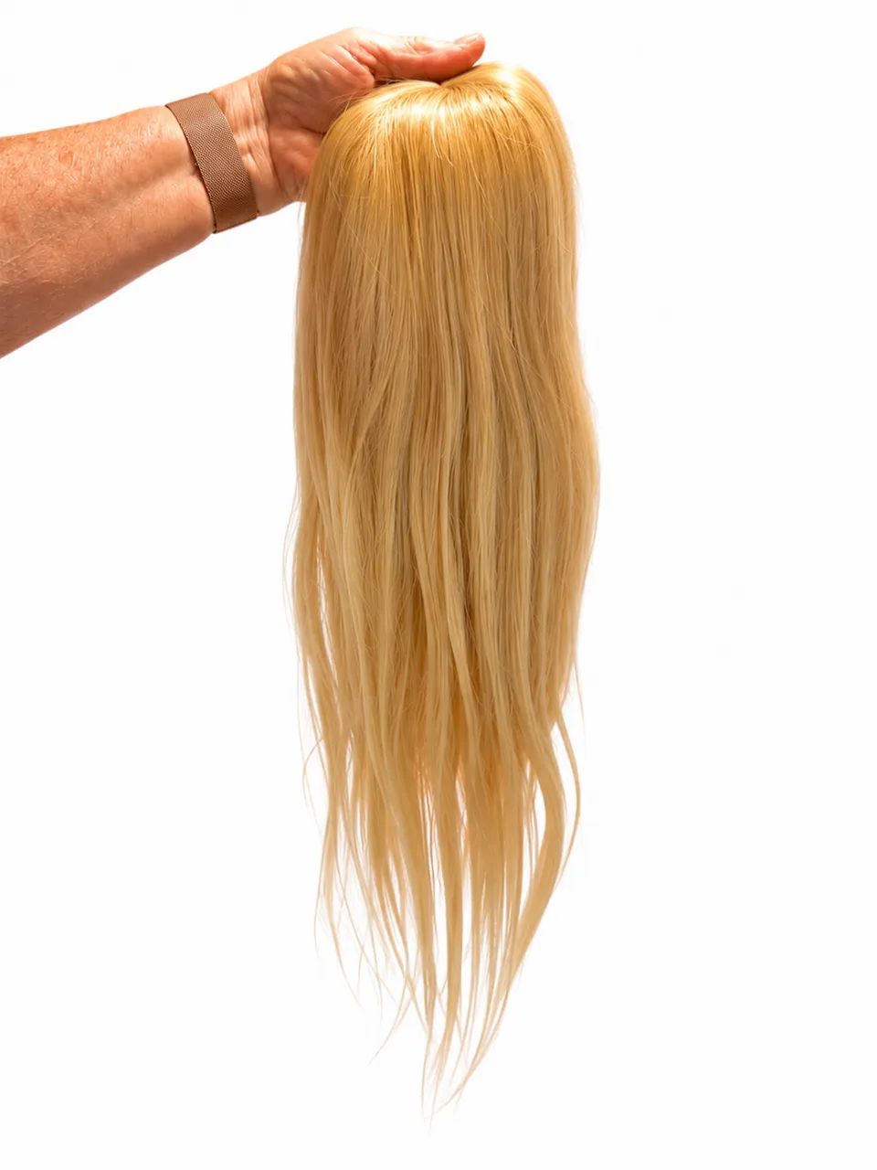 Aplique Tic Tac Topo De Cabeça Cabelo Humano Loiro Liso