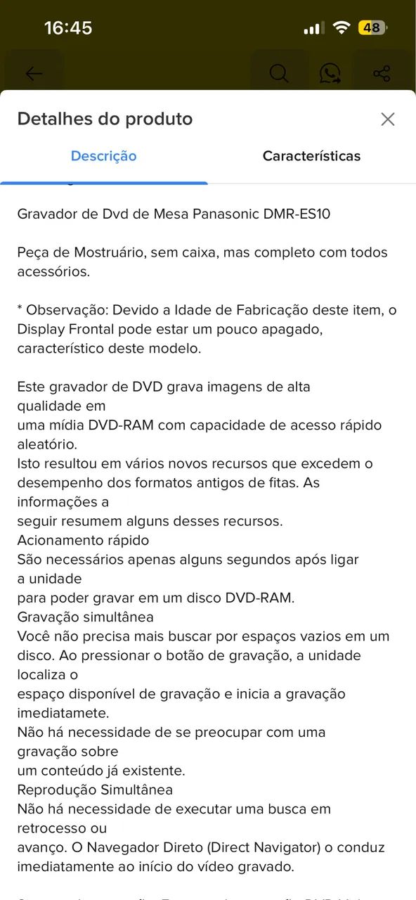 Gravador de dvd de mesa Panasonic DMR ES10 - Foto 2