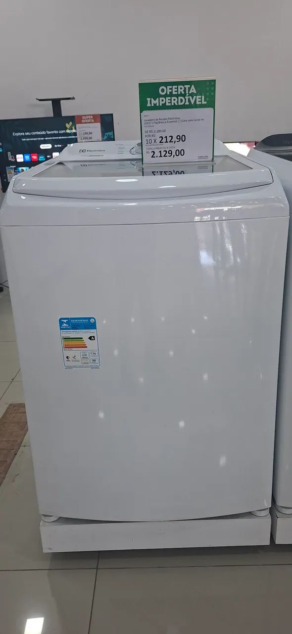 Maquina de lavar Electrolux 17kg branca