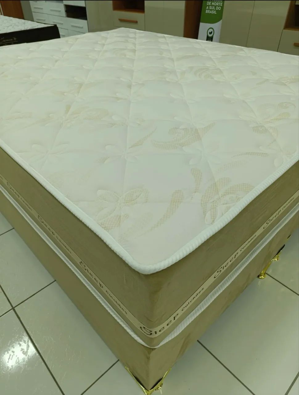 Cama Box Queen Jasmin Plus, base + colchão com molas ensacadas - Entrega imediata; - Foto 4