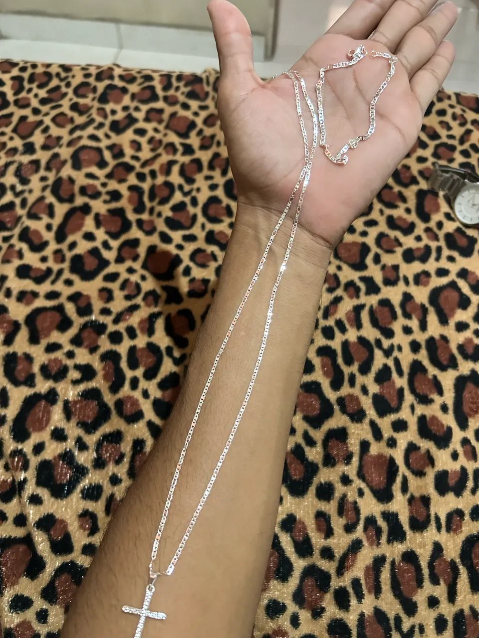 Cordao e pulseira de prata nova nunca usada 