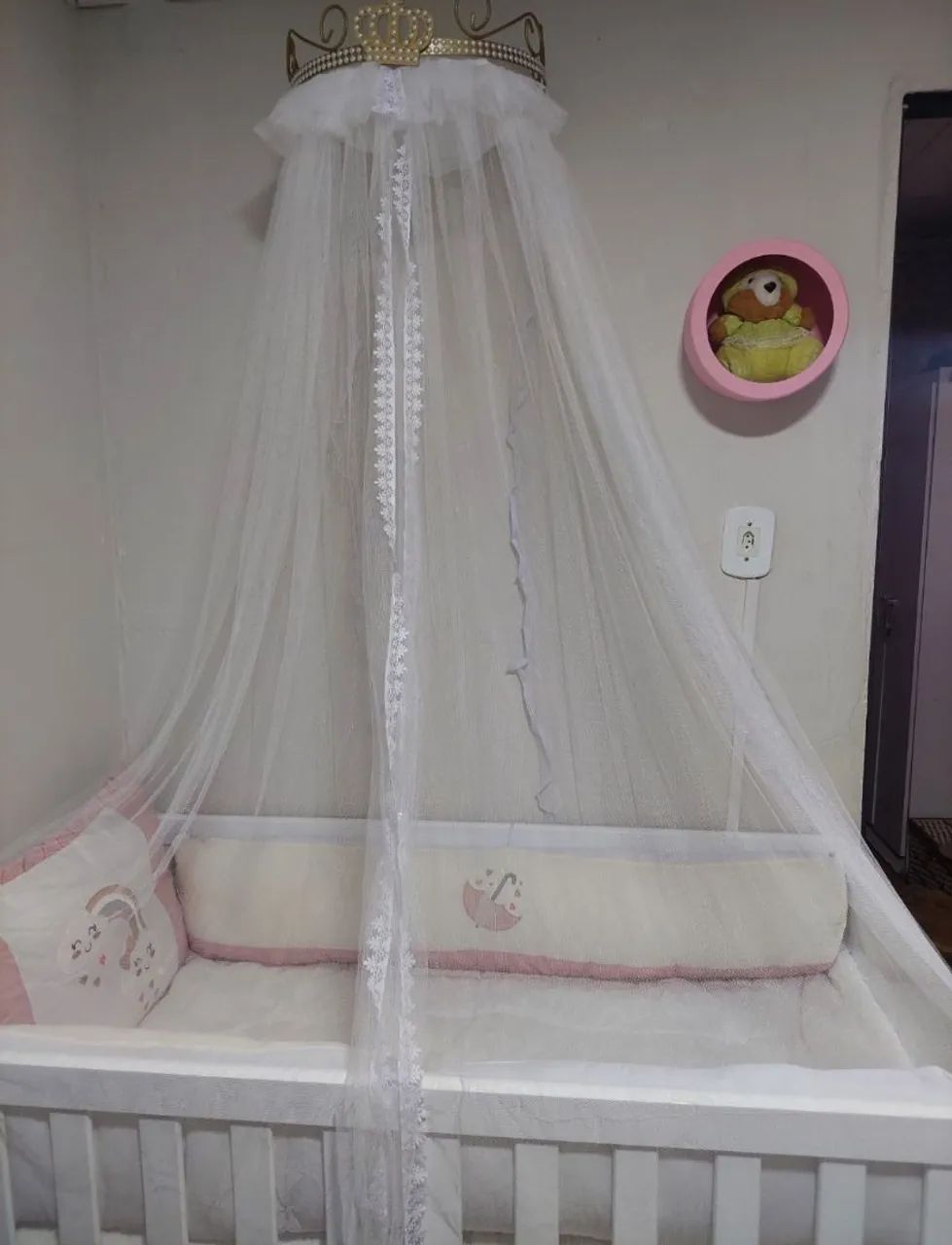 Berço mini cama, colchão, mosquiteiro e kit berço 