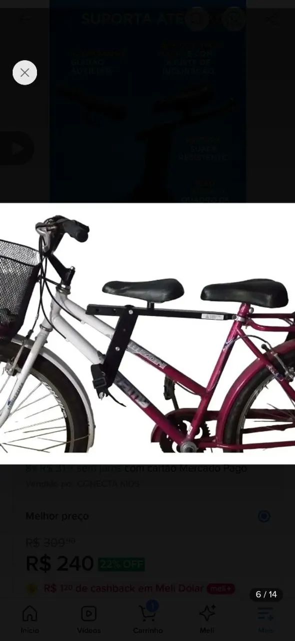 Cadeirinha Infantil para bicicleta - Foto 5