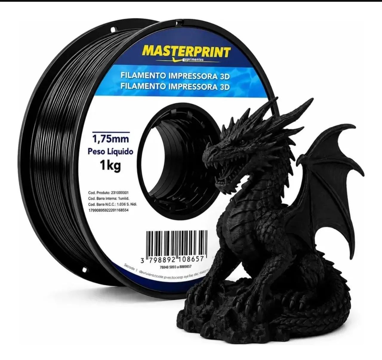 Filamento PETG PRETO MASTERPRINT  - Foto 2