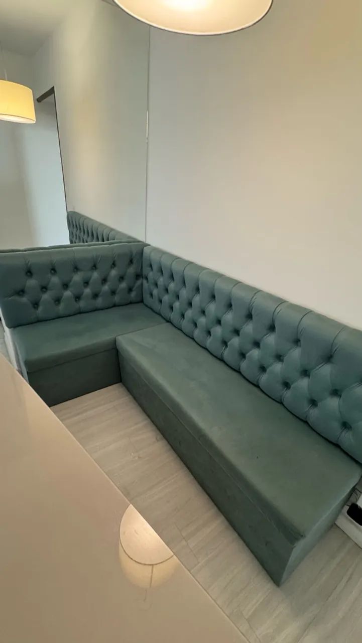 Canto alemão completo com mesa e cadeiras em ótimo estado - Foto 5