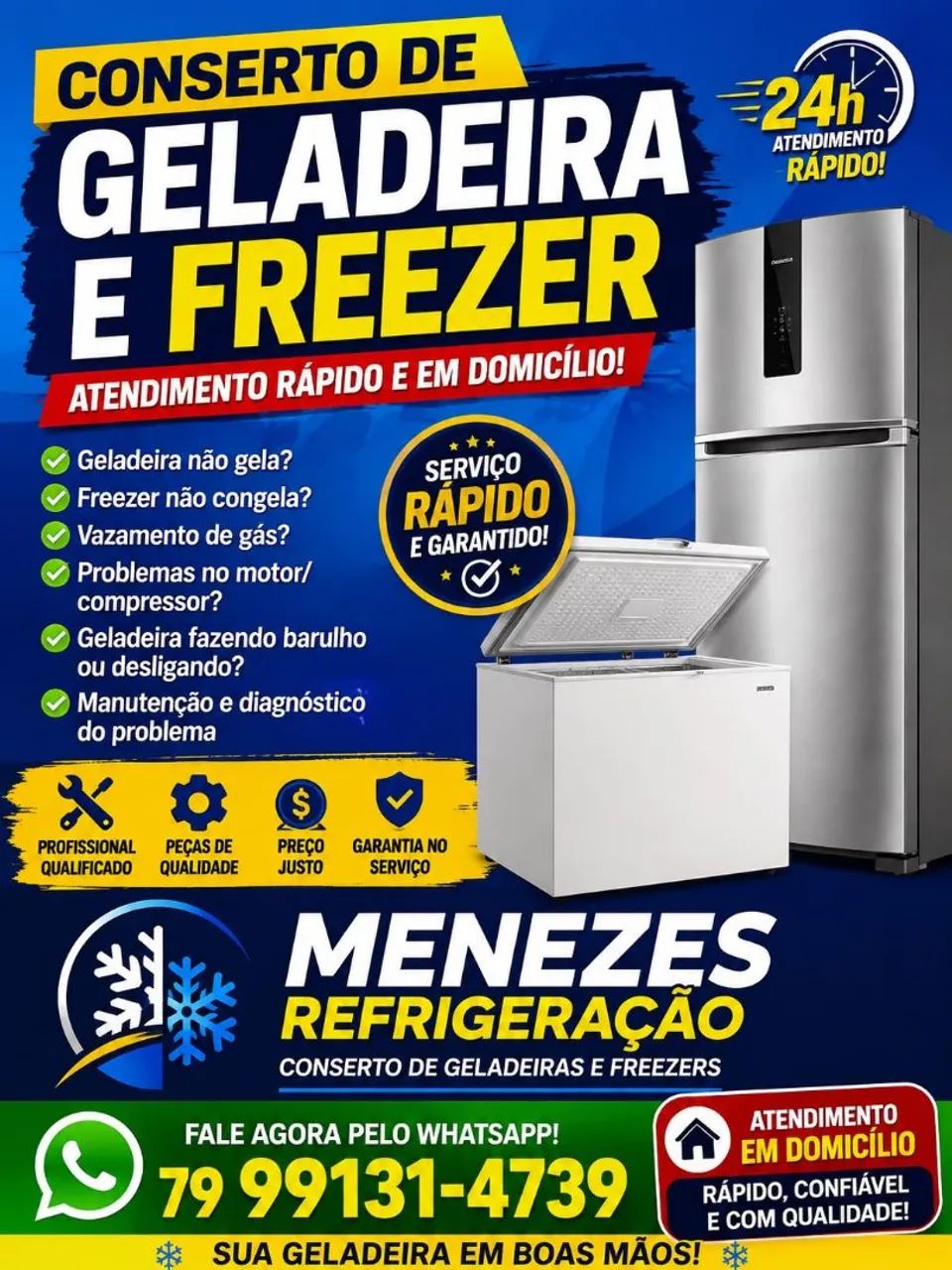 Conserto de geladeira, freezer