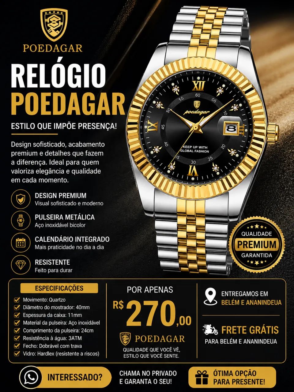 ? RELÓGIOS POEDAGAR - Foto 4