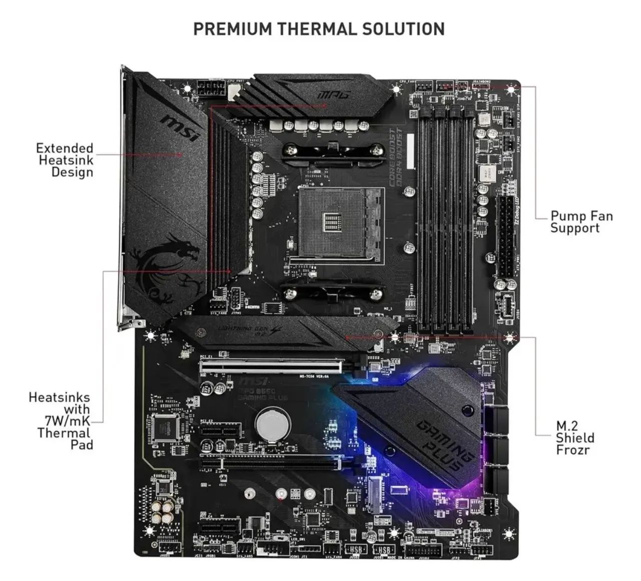 PLACA MÃE b550 MSI GAMING PLUS NOVA - Foto 2