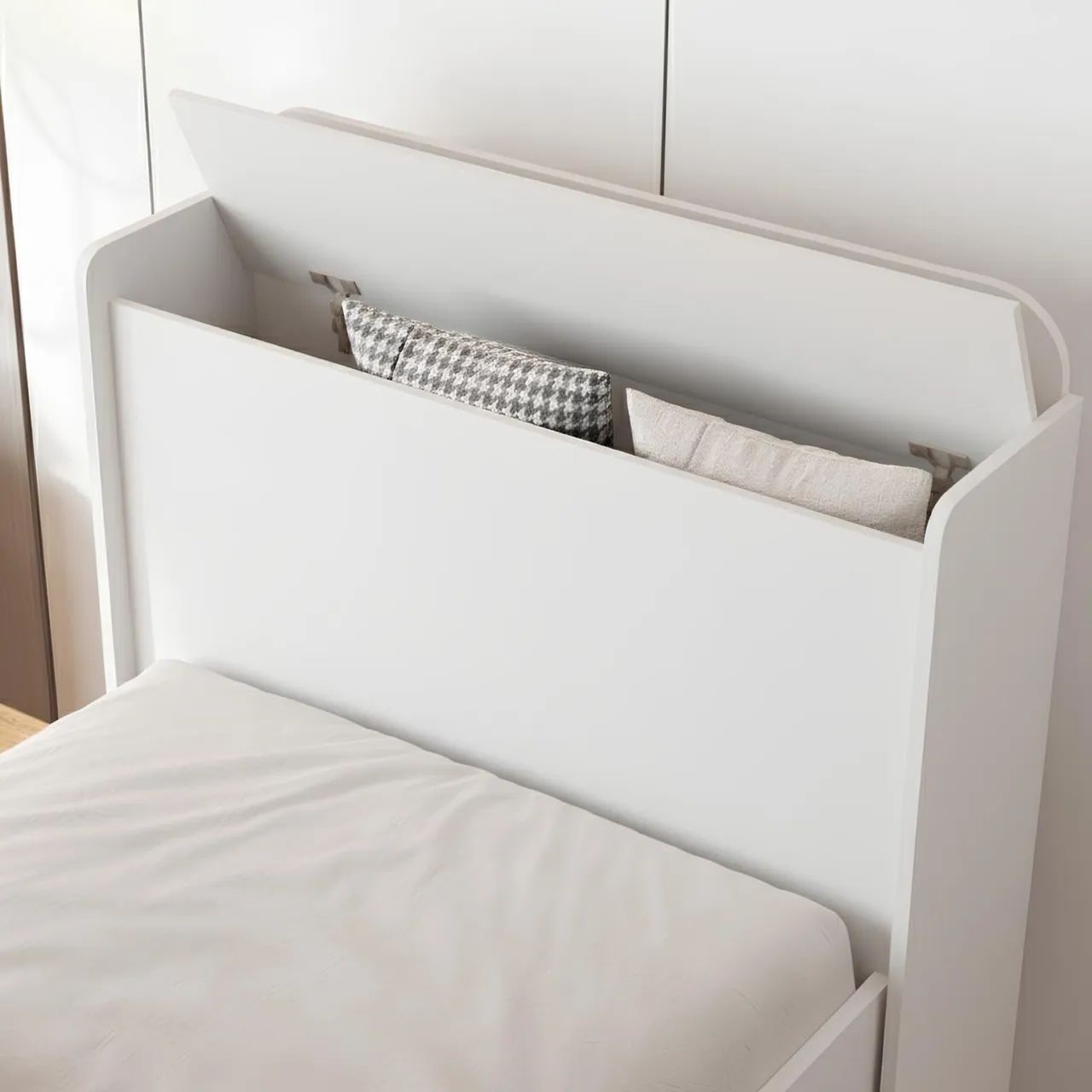Cama Solteiro Baú Tamires Branco tt76 - Foto 2