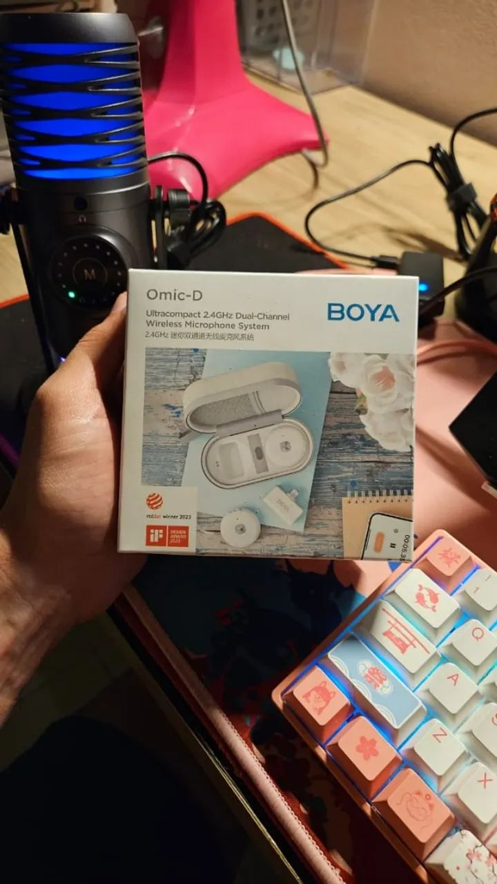 BOYA Microfone de lapela sem fio Omic-D-W para iPhone