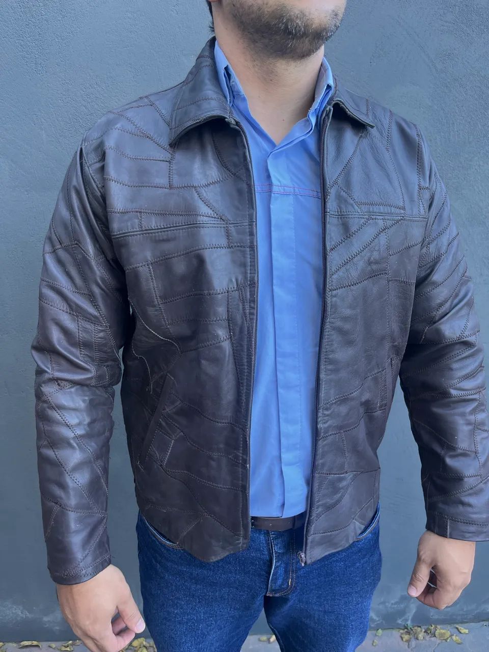 Jaqueta masculina de couro  - Foto 2