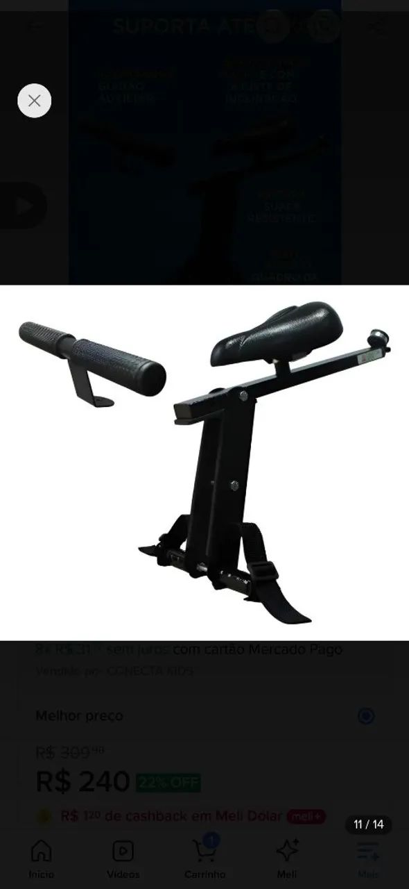 Cadeirinha Infantil para bicicleta - Foto 4