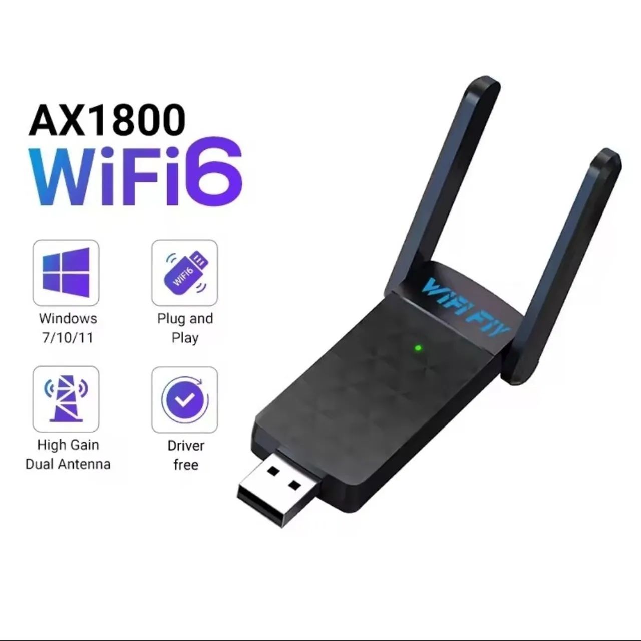 Adaptador wi-fi6 2.4g 5g 1800m - Foto 2