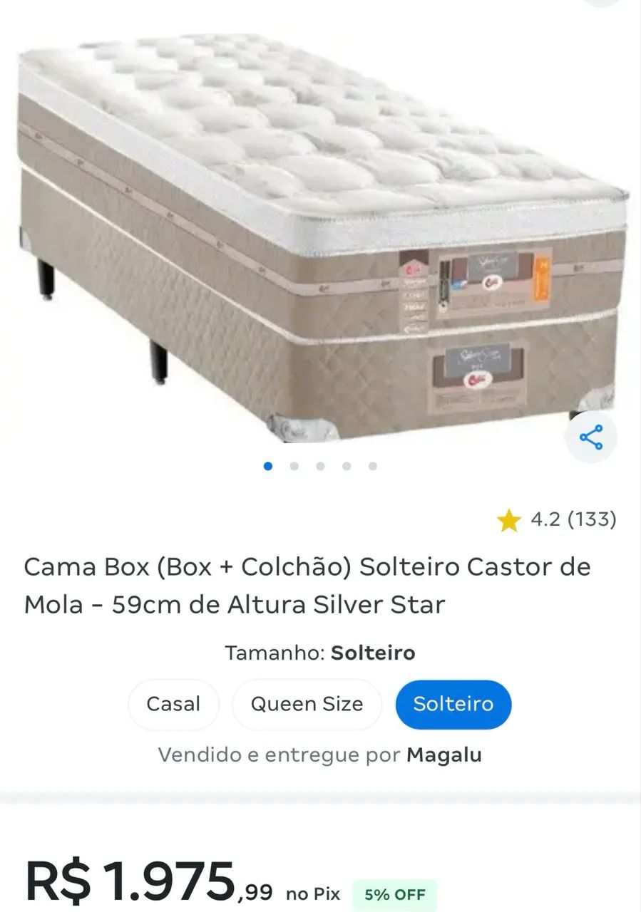 Cama box solteiro molas ensacadas - Foto 4