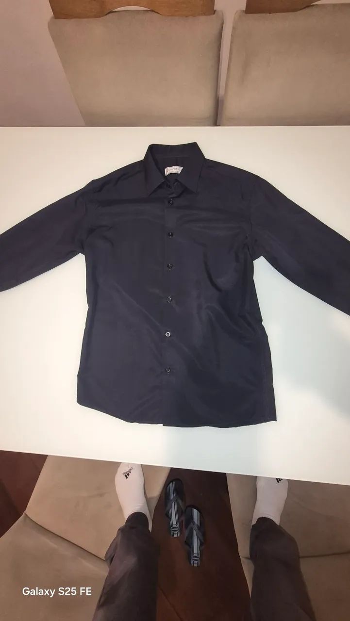 Camisa social azul escuro - Foto 2