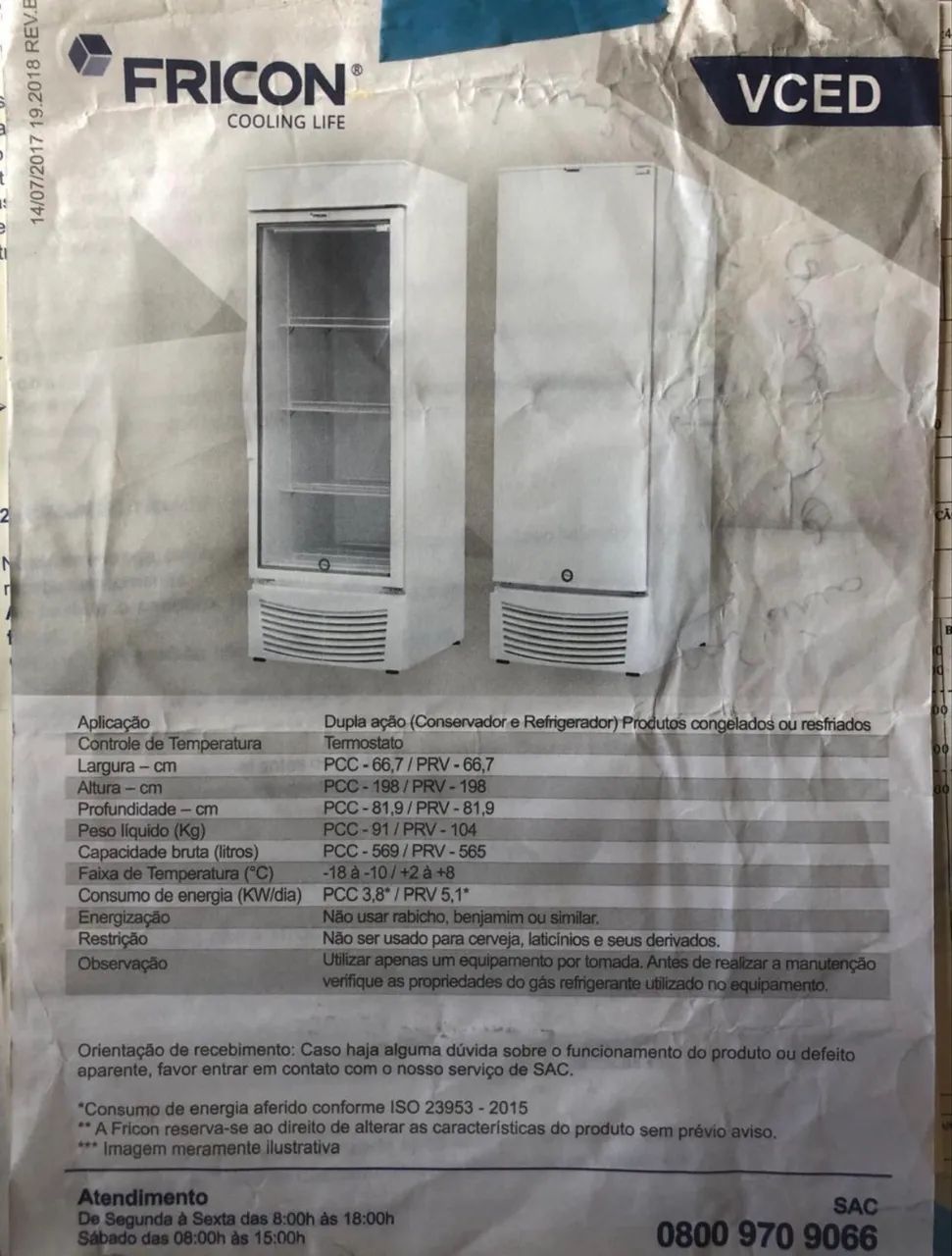Refrigerador e congelador 