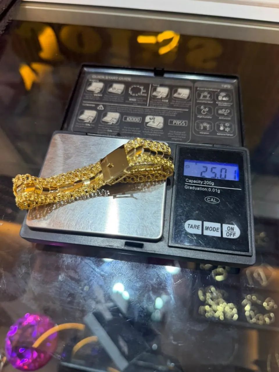 Pulseira trabalhada e reforçada Ouro 18k