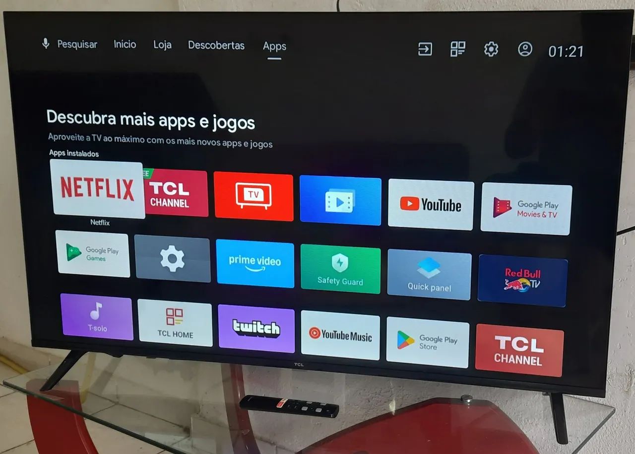 TV SMART TCL 43 POLEGADAS COM ANDROID, BLUETOOTH, TELA INFINITA E COMANDO DE VOZ 