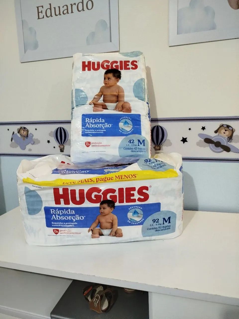Fraldas Huggies tamanho M - Novas e Lacradas