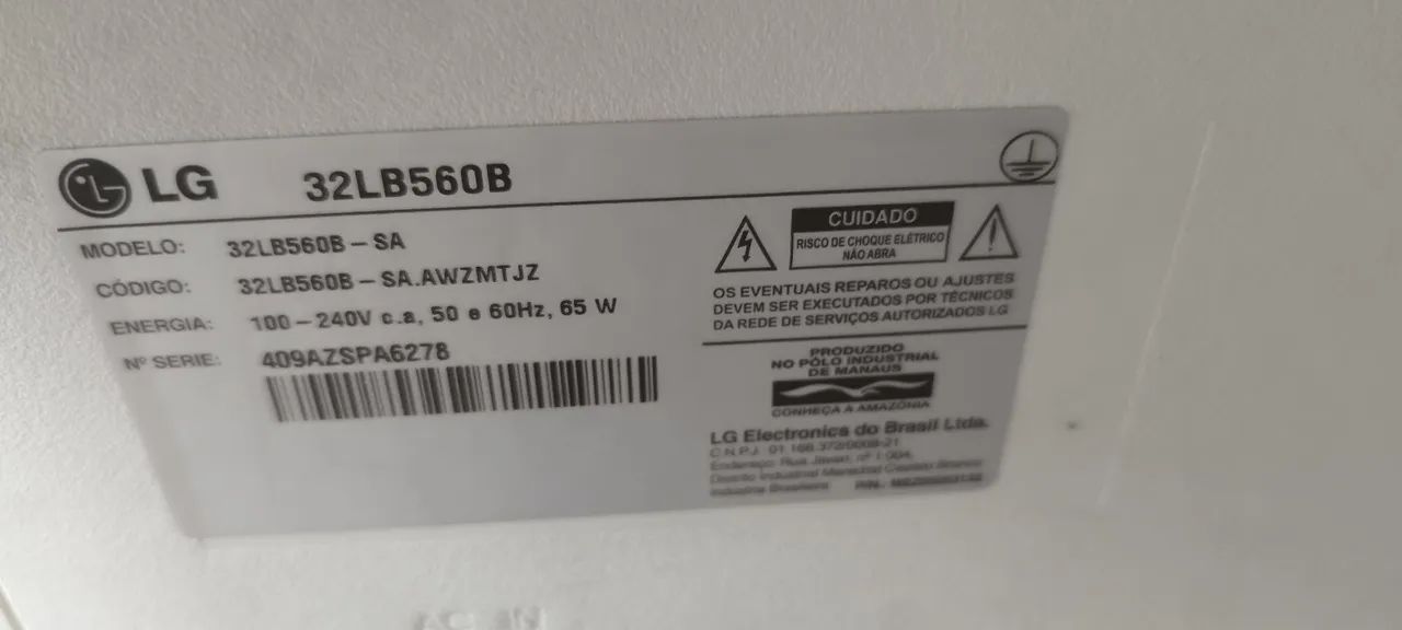 Tv LG 32lb560b( está como algumas linhas) - Foto 5