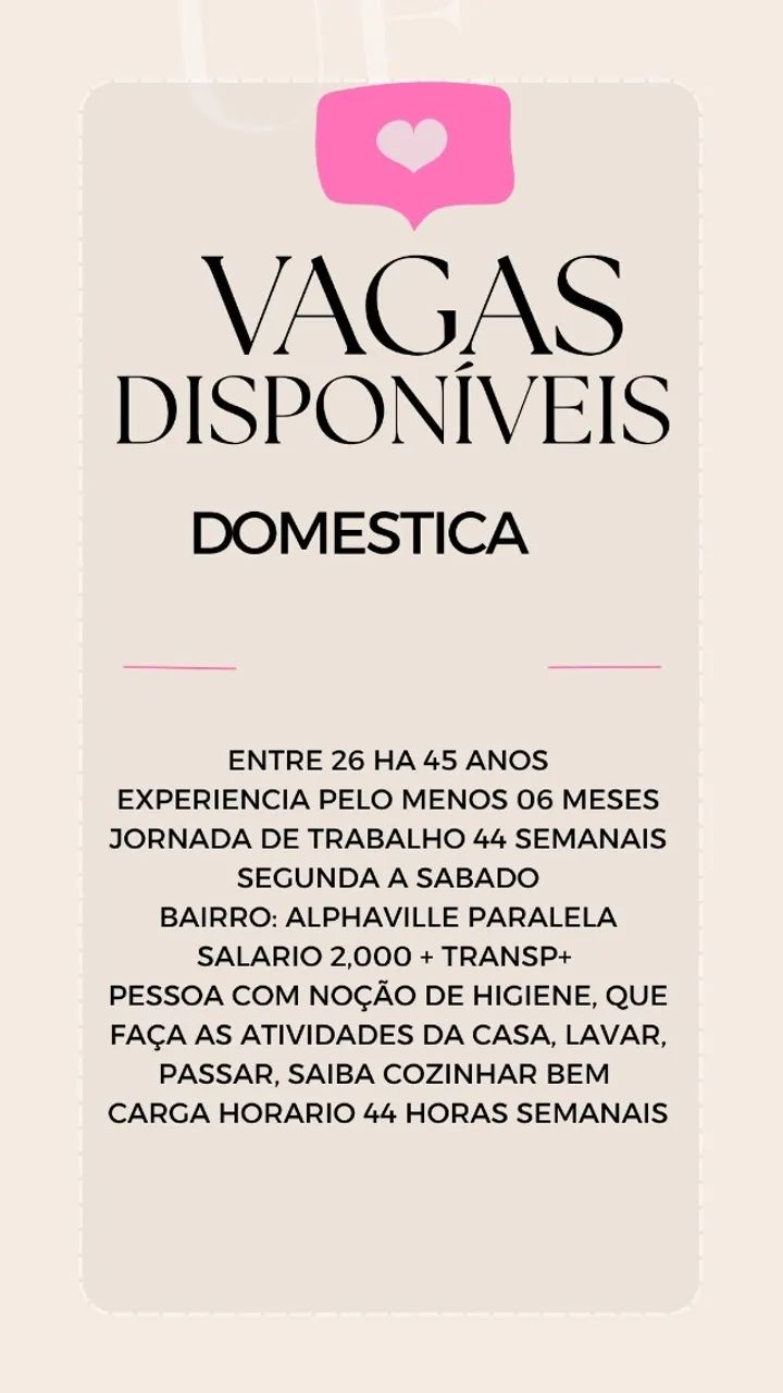 Oportunidade de emprego