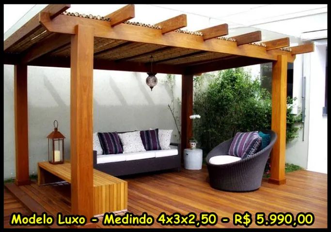 Confecção de Pergolados - Decks - Painéis Ripados - Foto 2