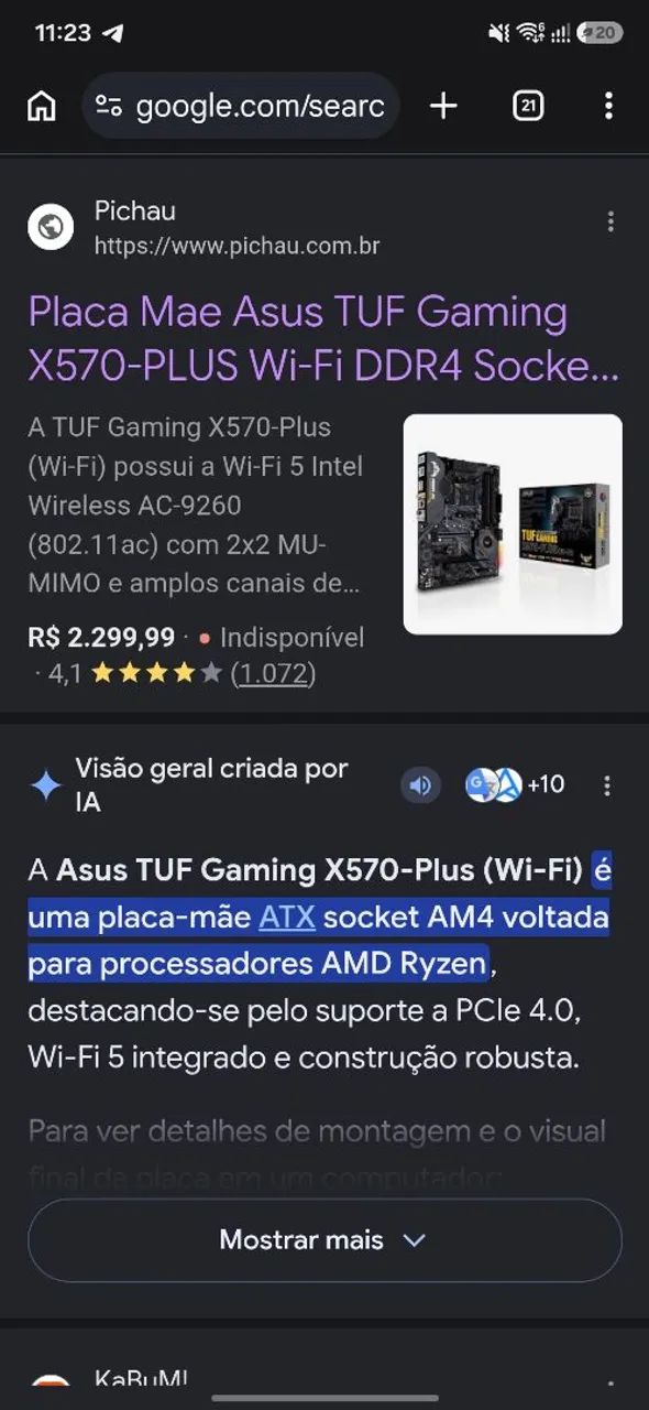 Placa mae asus tuf x570 plus wifi - Foto 2