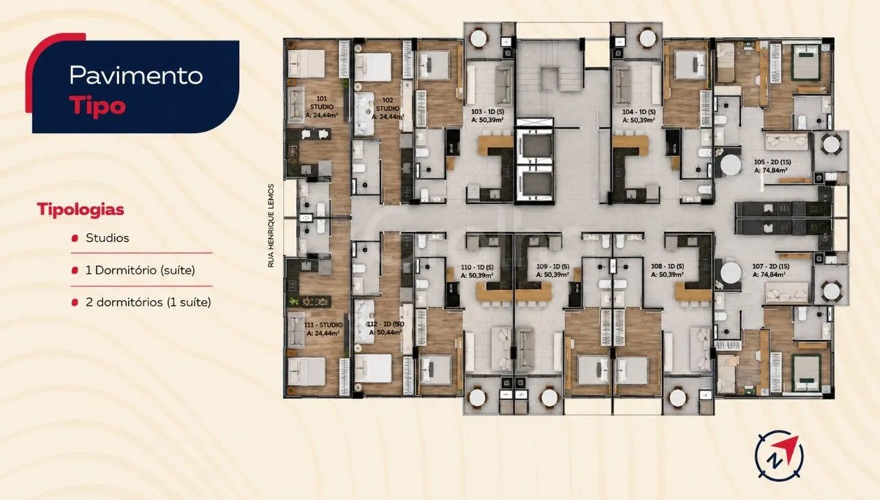 Apartamento de 56 m² com 2 quartos sendo 1 suíte em Coqueiros - Foto 3