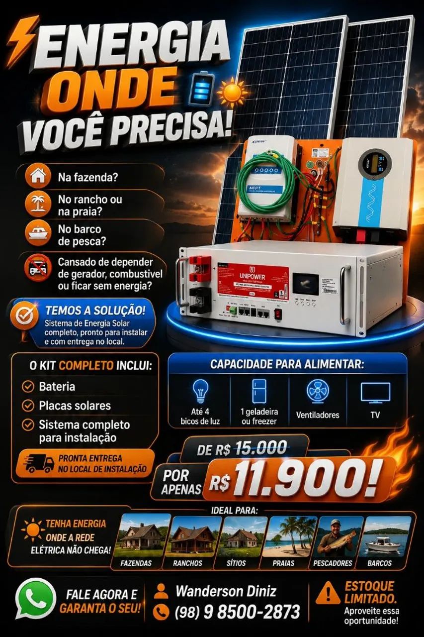 VENDO SISTEMA SOLAR OFF GRID COMPLETO 